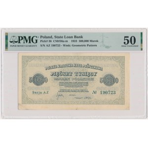 500.000 Mark 1923 - Serie AZ - 6 Figuren - PMG 50 - SEHR RAR