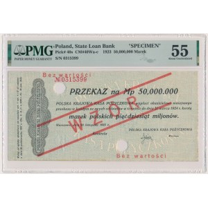 Remittance, 50 million marks 1923 - MODEL - No 0315399 - PMG 55 - BIG PERFORMANCE