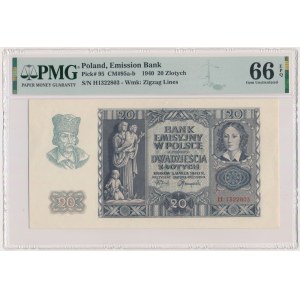 20 Gold 1940 - H - PMG 66 EPQ