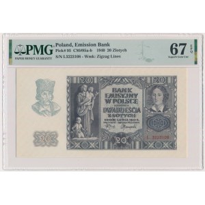 20 złotych 1940 - L - PMG 67 EPQ