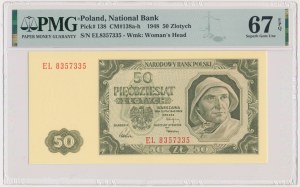 50 złotych 1948 - EL - PMG 67 EPQ