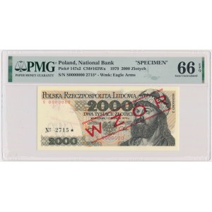 2.000 złotych 1979 - WZÓR - S 0000000 - No.2715 - PMG 66 EPQ