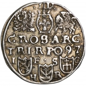 Zygmunt III Waza, Trojak Bydgoszcz 1597 - kryza i kokarda