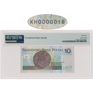 10 złotych 1994 - KH 0000016 - PMG 65 EPQ - bardzo niski numer