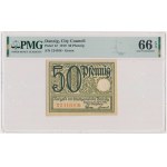 Danzig, 50 Pfennnig 1919 - green - PMG 66 EPQ