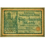Danzig, 50.000 Mark 1923 - no. 5 digit series with ❊ - PMG 63 EPQ