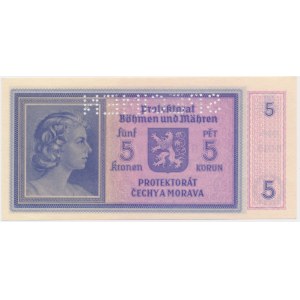 Czechy i Morawy, 5 koron (1940) - WZÓR -