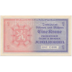 Bohemia and Moravia, 1 Koruna (1940) - SPECIMEN -