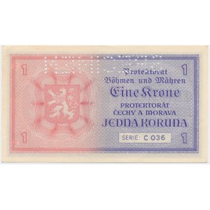 Czechy i Morawy, 1 korona (1940) - WZÓR -