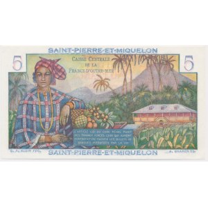 Francja, Saint Pierre and Miquelon, 5 franków (1950-60)
