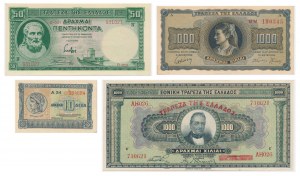 Greece, lot 10-1.000 Drachmas 1926-42 (4 pcs.)