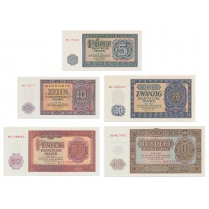 Germany, DDR, lot 5-100 Mark 1955 (5 pcs.)