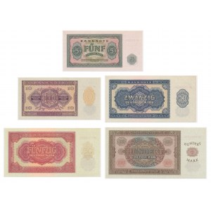 Germany, DDR, lot 5-100 Mark 1955 (5 pcs.)