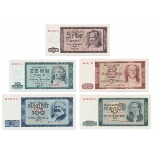 Germany, DDR, lot 5-100 Mark 1964 (5 pcs.)