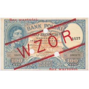 100 złotych 1919 - S.C - WZÓR - BARDZO RZADKI WARIANT