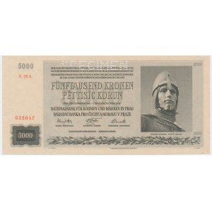 Böhmen und Mähren, 5.000 Kronen 1944 - MODELL -.