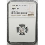 1 grosz 1936 - NGC MS66 BN