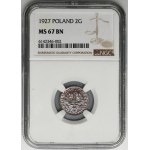 2 Pfennige 1927 - NGC MS67 BN - RARE