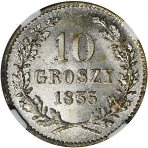 Wolne Miasto Kraków, 10 groszy 1835 - NGC MS65