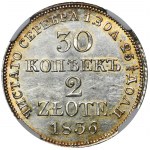 30 Kopeken = 2 Zloty Warschau 1836 MW - NGC MS61 - ex. Sammlung Budanitsky