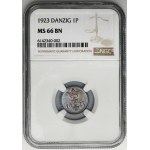 Free City of Danzig, 1 pfennig 1923 - NGC MS66 BN