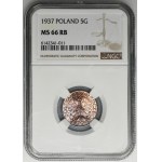 5 pennies 1937 - NGC MS66 RB