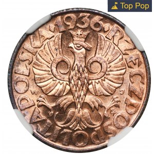 5 pennies 1936 - NGC MS65 RB