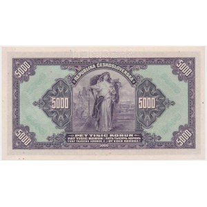 Czechosłowacja, 5.000 koron 1920 - WZÓR -