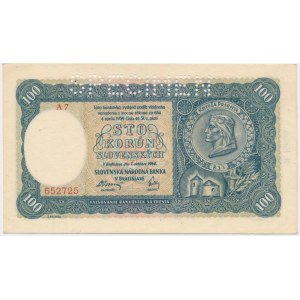Slowakei, 100 Kronen 1940 - MODELL -.
