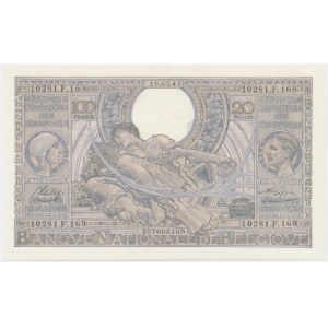 Belgium, 100 Francs=20 Belgas 1943