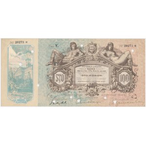 Lwów, Asygnata Kasowa na 100 koron 1915 - seria Y - z obiegu - RZADKI
