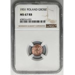 1 Pfennig 1931 - NGC MS67 RB