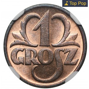 1 grosz 1939 - NGC MS67 RB