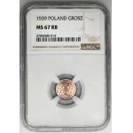 1 grosz 1939 - NGC MS67 RB