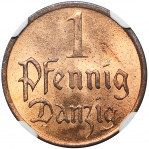 Free City of Danzig, 1 pfennige 1937 - NGC MS65 RD