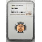 Free City of Danzig, 1 pfennige 1937 - NGC MS65 RD