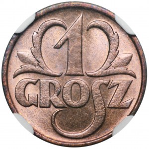 1 grosz 1930 - NGC MS66 RD - RZADKI