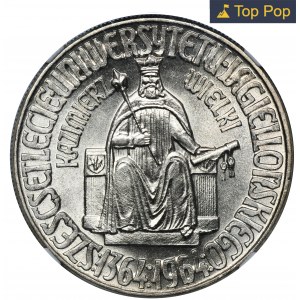 PRÓBA, 10 złotych 1964 Kazimierz Wielki - NGC MS67 - bez napisu PRÓBA