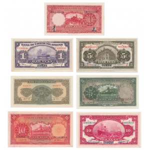 Chiny, Bank Komunikacji, zestaw 1-10 juanów 1914-41 (7 szt.)