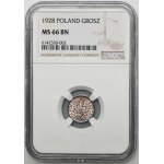 1 grosz 1928 - NGC MS66 BN