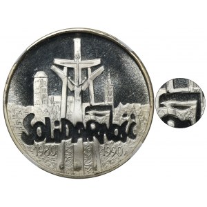 100.000 złotych 1990 Solidarność - TYP D - NGC PF67 ULTRA CAMEO