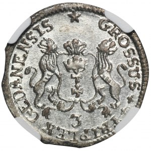 August III Sas, Trojak Danzig 1758 - NGC MS64