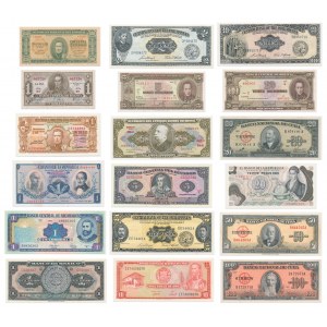 Zestaw, mix banknotów Ameryka Południowa i Środkowa (18 szt.)