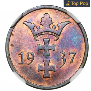 Free City of Danzig, 2 pfennige 1937 - NGC MS65 RB