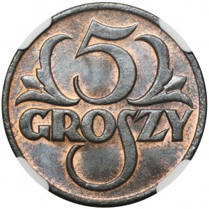 5 groszy 1925 - NGC MS65 RB