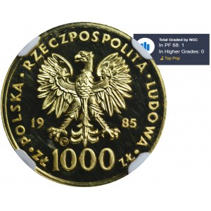 1.000 złotych 1985, Szwajcaria, Jan Paweł II - NGC PF68 - Nakład 5 sztuk