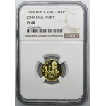 1,000 Gold 1985, Switzerland, John Paul II - NGC PF68 - Mintage of 5.