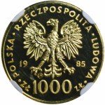 1.000 Gold 1985, Schweiz, Johannes Paul II - NGC PF68 - Ausgabe von 5 Stück