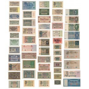 Niemcy, duży zestaw banknotów (55 szt.) - wart oglądania