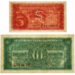 Czechoslovakia, lot 5-10 Korun (1945)